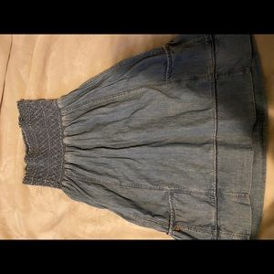 Denim strapless dress